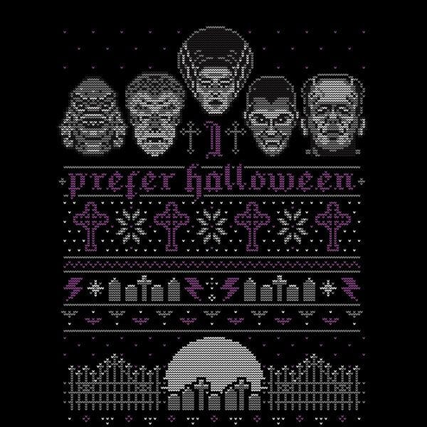Universal Monsters I Prefer Halloween Dames Kerst T-Shirt - Zwart - M