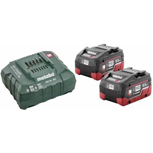 Metabo 685122000 Basic-Set 2 x LiHD 5.5 Ah Accu en acculader voor gereedschap 18 V 5.5 Ah LiHD