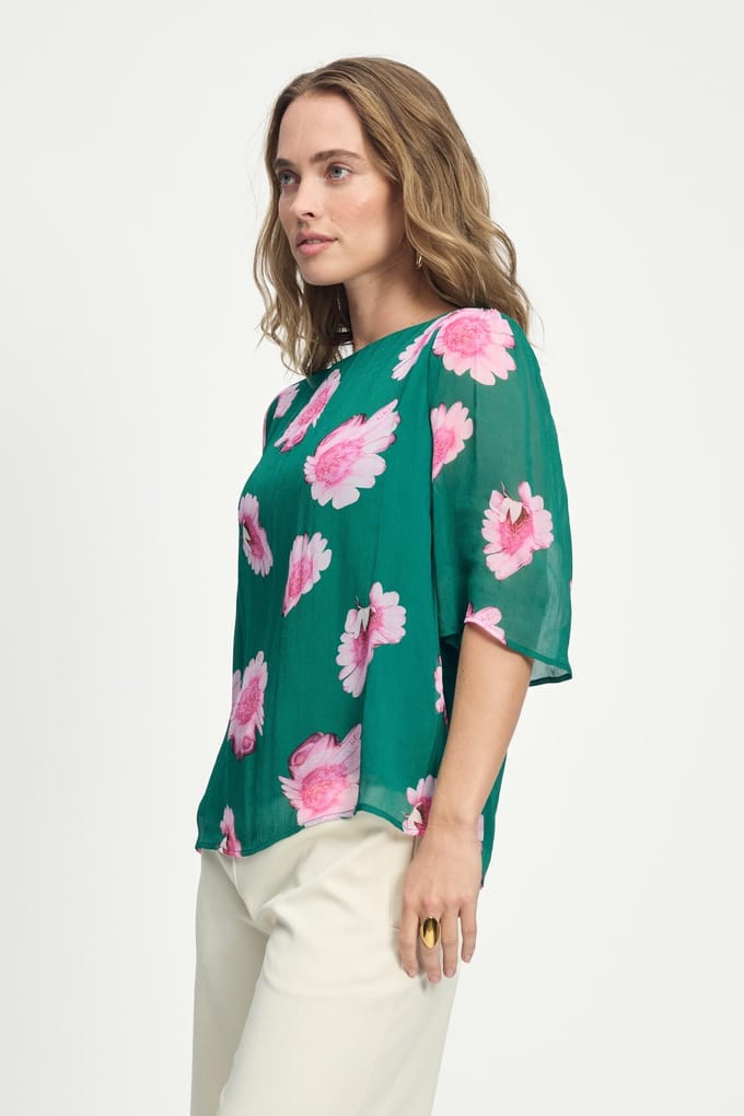 POM Amsterdam Top - Meadow Flowers Green Größe: 36 | Blusen Outlet | Damen | Grün