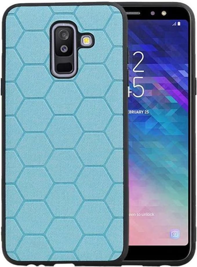 Blauw Hexagon Hard Case voor Samsung Galaxy A6 Plus 2018