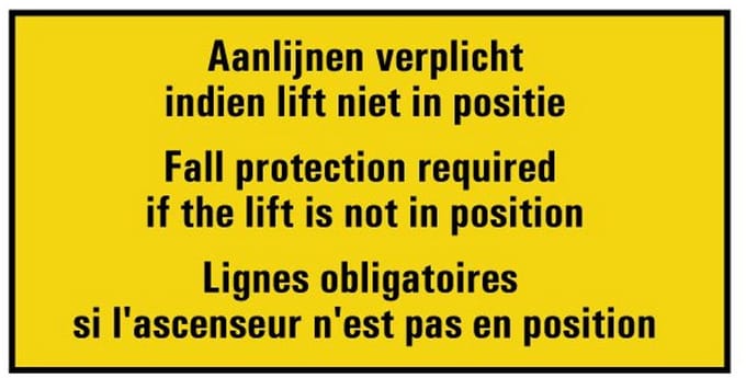 Waarschuwingssticker 'Aanlijnen verplicht', 200 x 100 mm