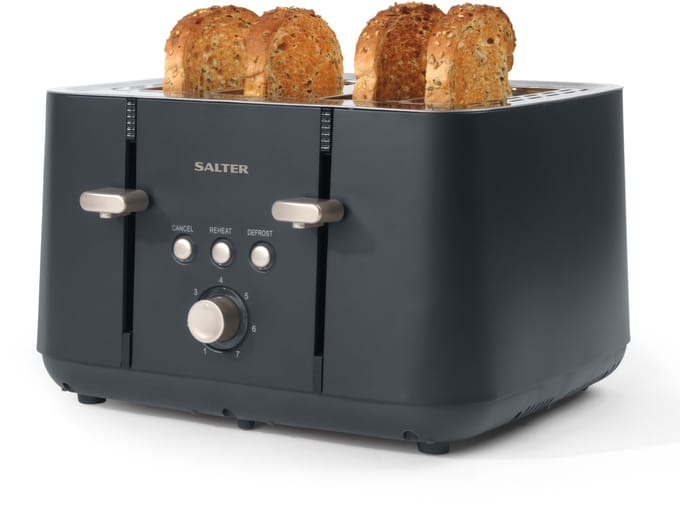 Salter Marino 4-Slice Toaster - 7 bruiningsniveaus - Brede sleuven