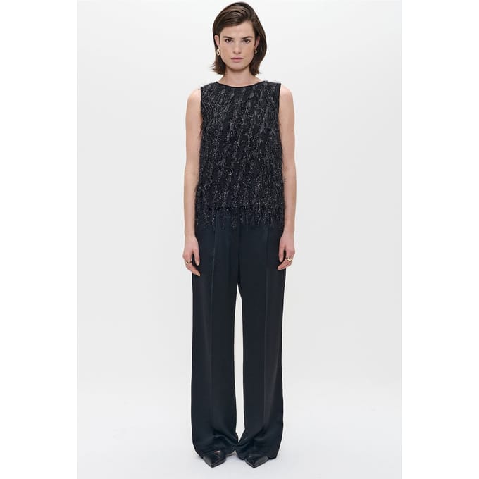 ZENGGI Lurex Sleeveless Top Black Größe: S | Blusen Outlet | Damen | Schwarz