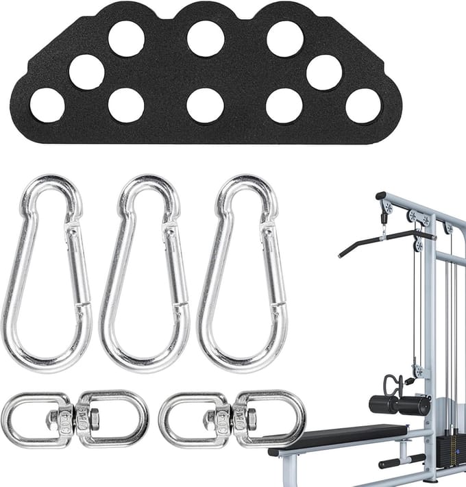 Fitness Accessoire - Trainingsstang - Kracht Training - Verstelbare Dubbele Handgreep - 15.2x5.6cm - Zilver
