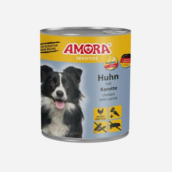 AMORA Hond Sensitive 6x800g - Kip & Wortel