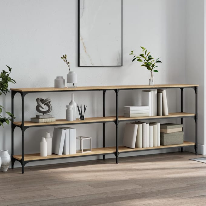 vidaXL - Consoletafel - Sonoma - Eiken - 200x29x75 - cm - Bewerkt - Hout