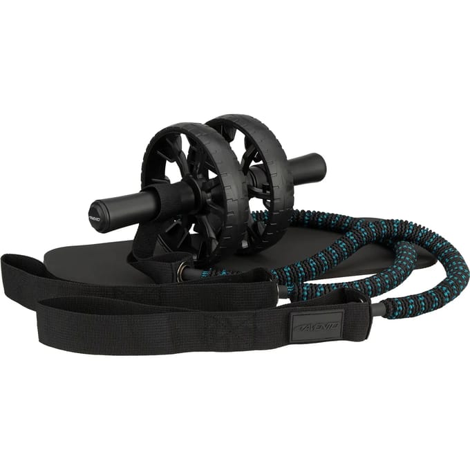 Avento Heavy Duty Power Ab Roller met Weerstandsbanden - Buikspierwiel - Zwart