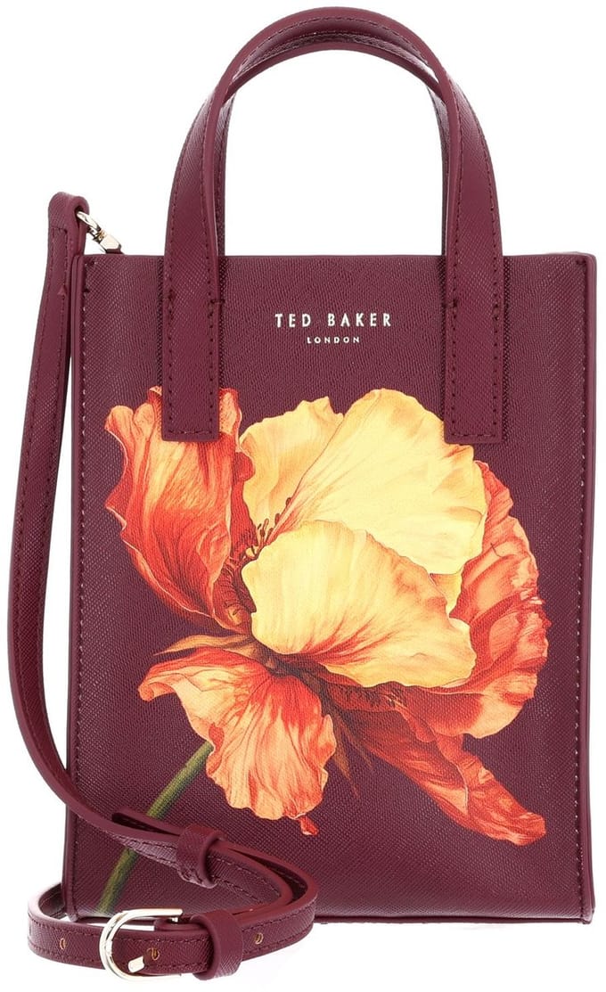 Ted Baker handtas Shilee Printed Flower Mini Icon Bag Wine veelkleurig