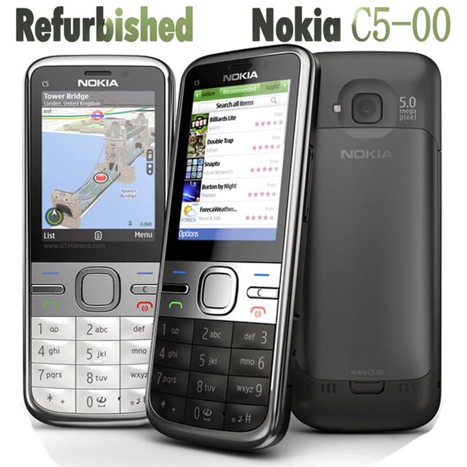 Gerenoveerde Nokia Originele Nokia C5-00 C5-00i Mobiele Telefoon Met 1 SIM Simple Set 3MP goud