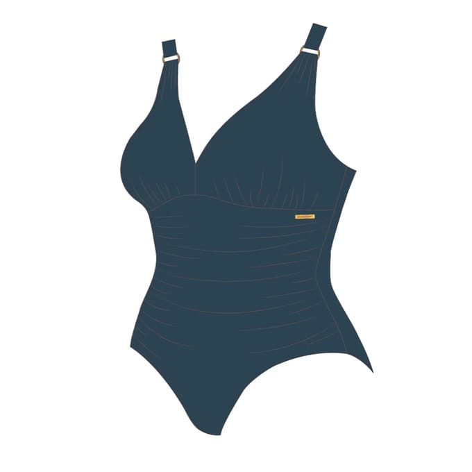 Speedo Womens Shaping V Neck 1 Piece Dark Teal +