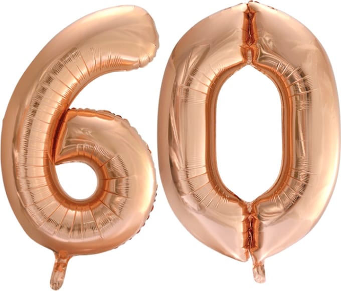 Folieballon 60 jaar Rose Goud 66cm