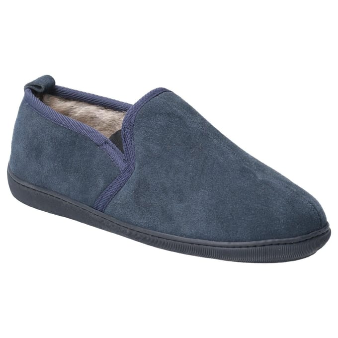 Hush Puppies Heren Arnold Slip On Leather Slipper (Marine)