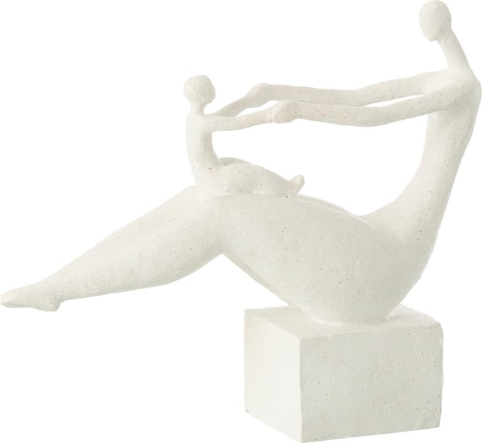 J-Line decoratie Moeder + Kind Op Knieen - polyresin - wit