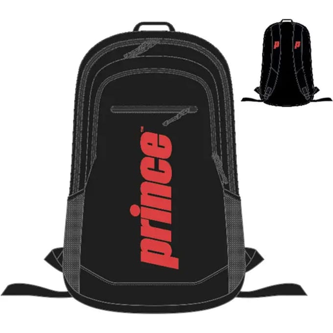 Prince Challenger Rugzak-Zwart,Rood