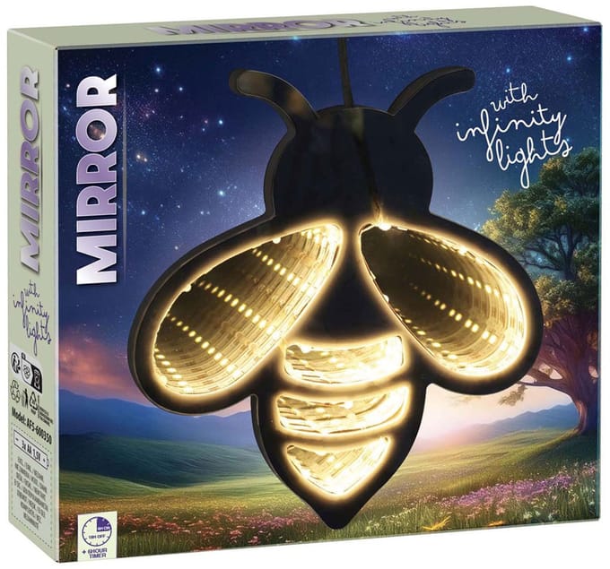 Spiegel Figuren Infinity Led lamp libelle met spiegelend licht effect.