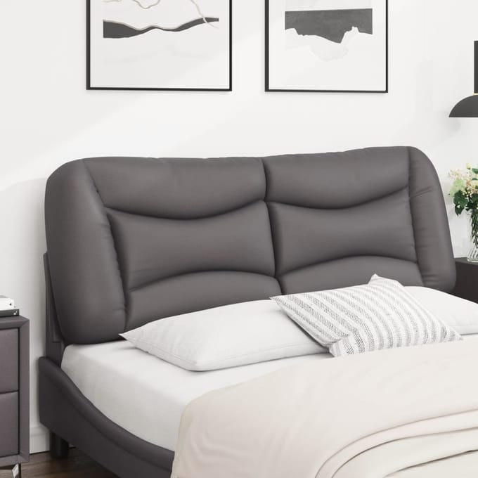 vidaXL - Hoofdbordkussen - "Hvar" - 140 - cm - kunstleer - grijs