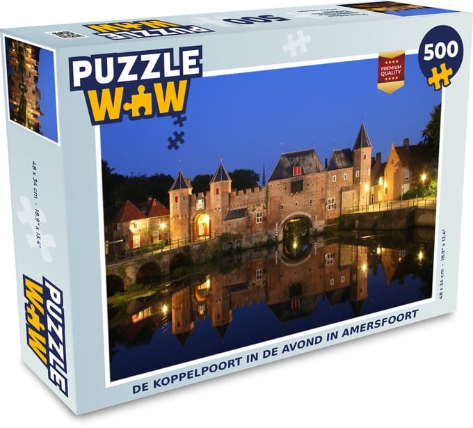 Puzzel Poort - Nacht - Amersfoort - Legpuzzel - Puzzel 500 stukjes