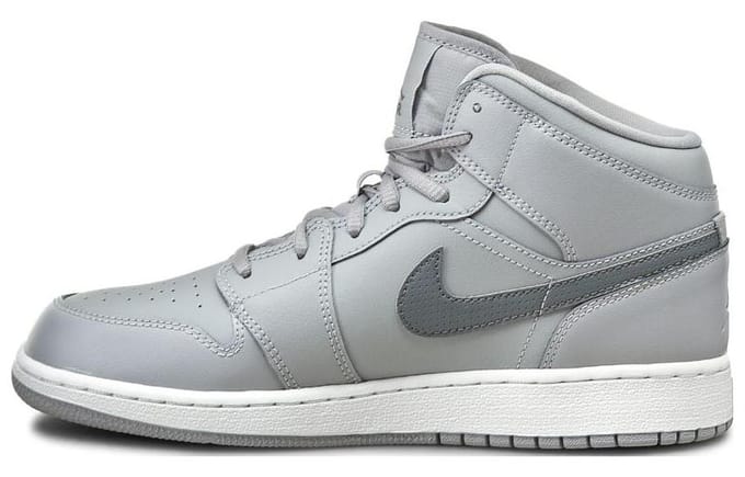 Jordan 1 Mid BG Wolf Grey 554725-033 36.5