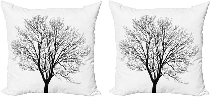 ABAKUHAUS Kussenhoezen Set – 2x40x40 cm – Zwart-Wit, Dubbelzijdig