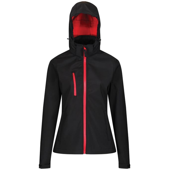 Regatta Dames/dames Venturer 3-lagige Membraan Soft Shell Jacket (Zwart/Rood)