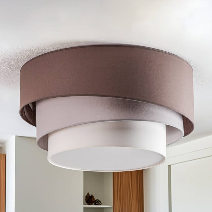Euluna Trio Max deken, Ø60cm, cappuccino/ecru/grijs