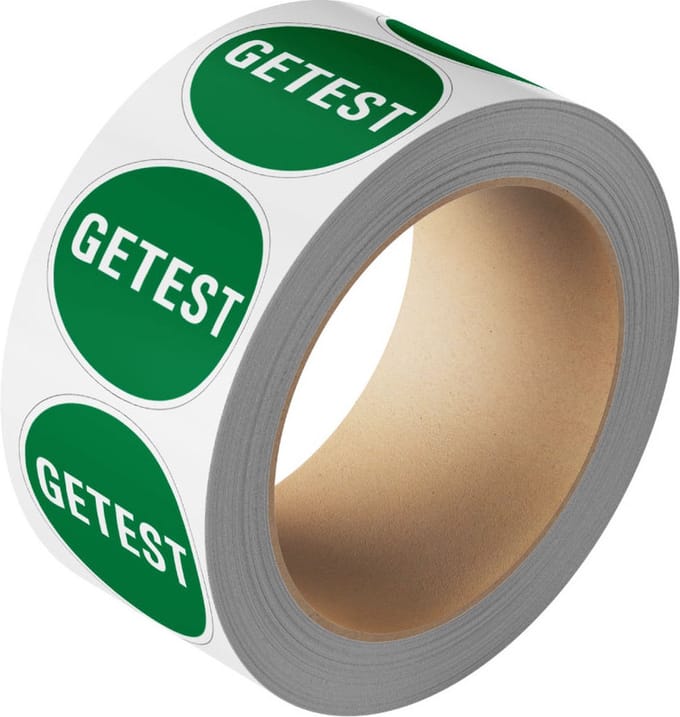 Getest controlesticker, groen, 25 meter op rol 40 mm - 580 per rol