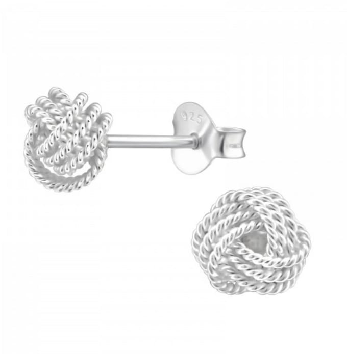 La Rosa Princesa Knoop Oorknoppen - Zilver - 5mm Dames Oorbellen Knot