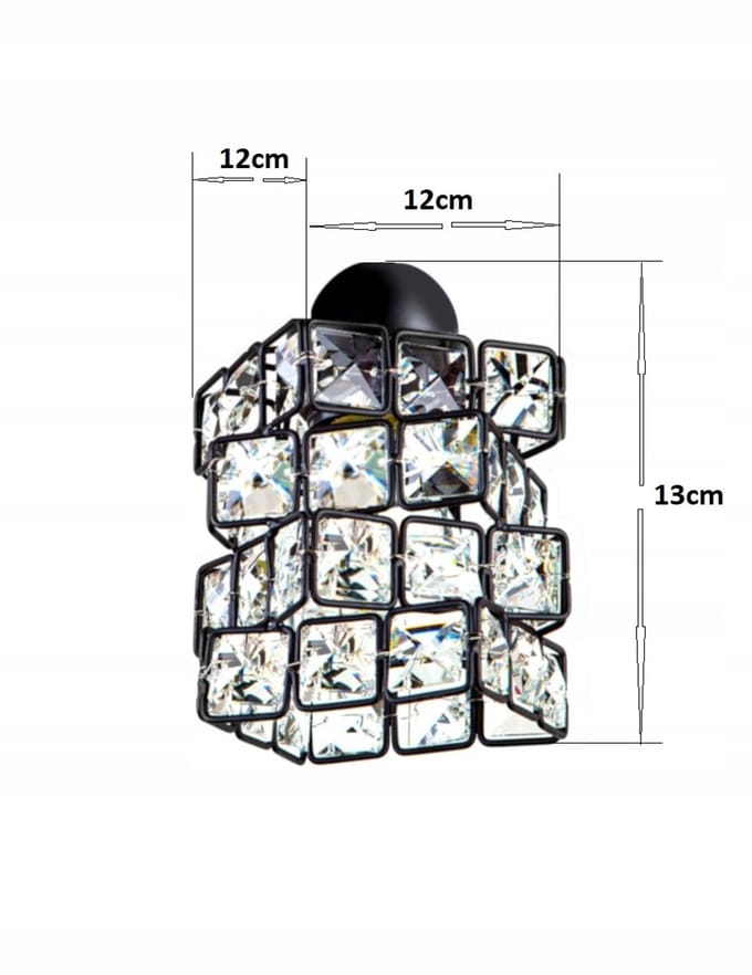 SPELL Kristallen Plafondlamp Zwart 2x E27 60W