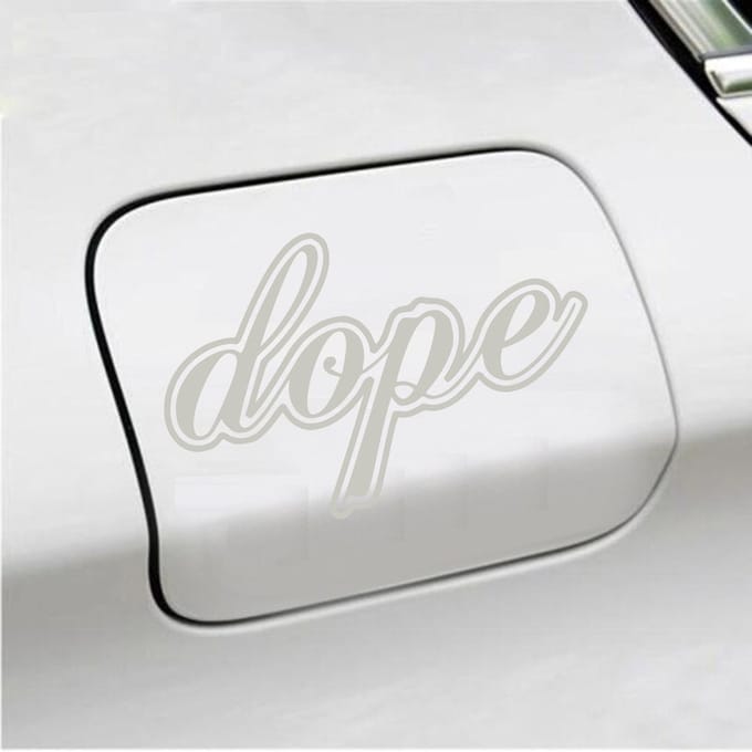Bumpersticker - Dope - 9,7 X 14,8 - Zilver