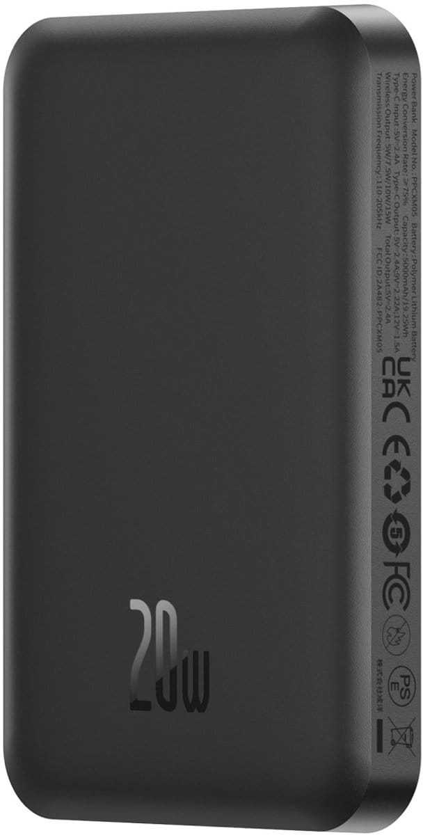 Baseus - mini - powerbank 5000mAh 20W + USB-C kabel - (20V/3A) - zwart