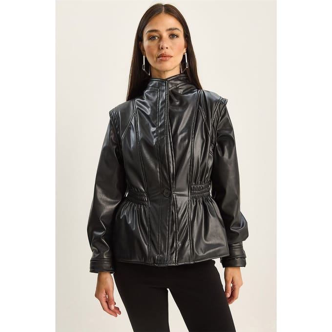 Gevoerde Oversized Neplederen Jas