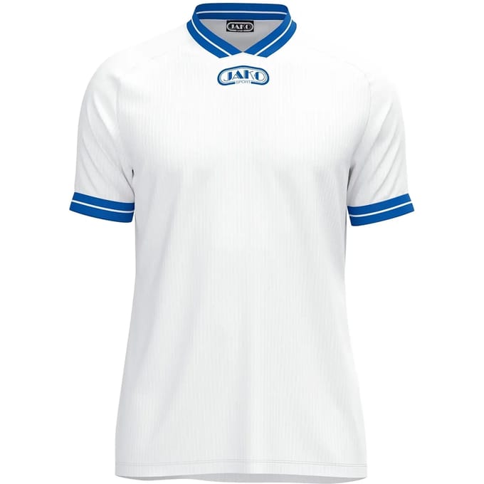 Jako Retro Shirt Korte Mouw Kinderen - Wit / Royal | Maat: 164
