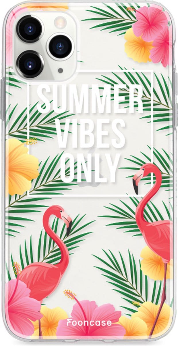 Fooncase Hoesje Geschikt voor iPhone 12 Pro Max - Shockproof Case - Back Cover / Soft Case - Summer Vibes Only