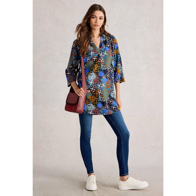 White Stuff Blake Tunic Chartreuse Multi Taglia: 14 REGULAR | Abiti in T-Shirt Outlet | Donna | Verde