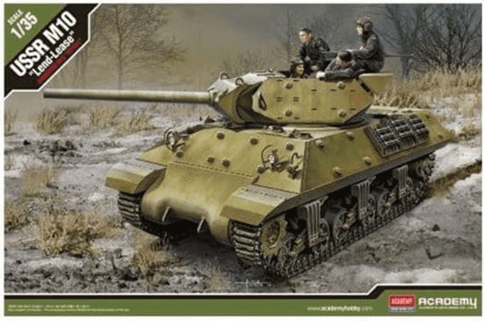 Academy Modelbouwpakket Militaire voertuigen - 13521 1/35 USSR M10 -Lend-Lease- Plastic - 1:35 - Modelbouw