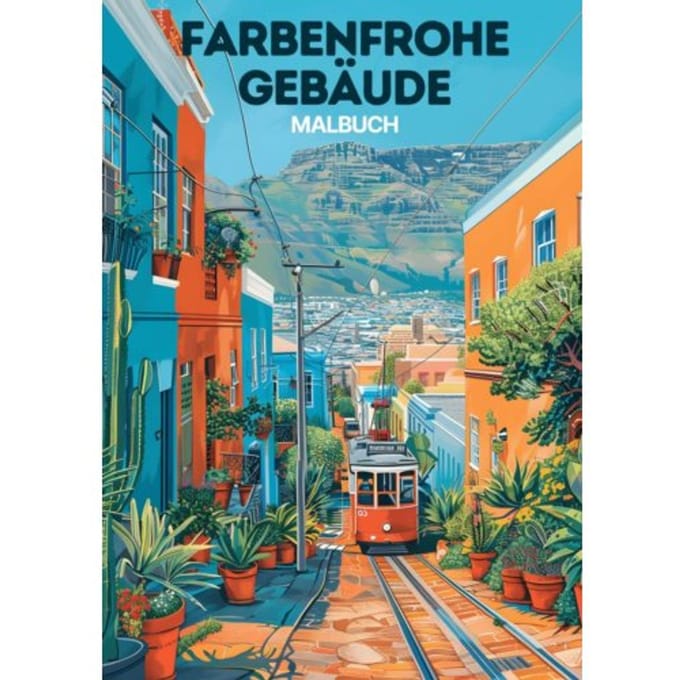 Malbuch - Farbenfrohe Gebäude - Malbücher für Erwachsene