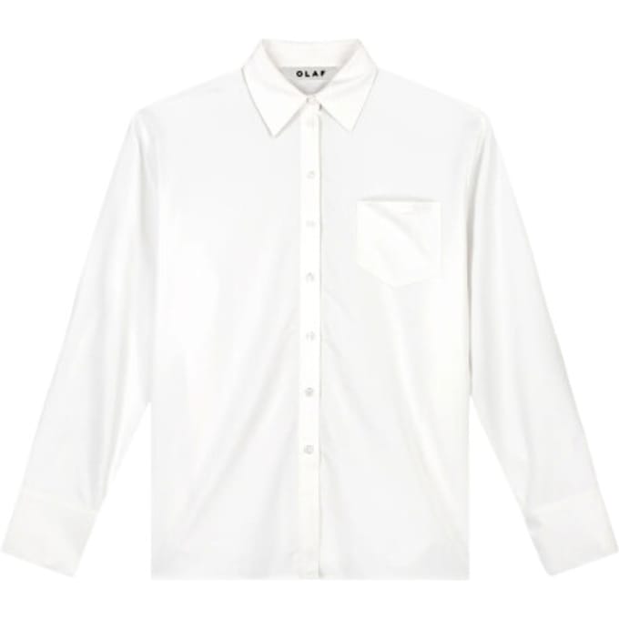 Olaf Drapey Asymmetric Shirt Blouses Wit W240306
