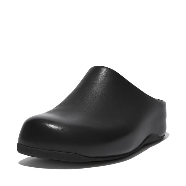 FitFlop Shuv Leren Pantoffels/Sloffen ZWART - Maat 41
