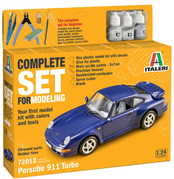 Italeri Modelbouwpakket Auto - 72013 Porsche 911 - Auto - Starter Kit Plastic - 1:24 - Modelbouw