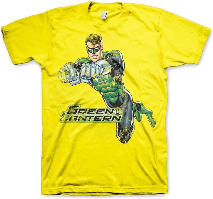 DC Comics Green Lantern Heren Tshirt -XL- Distressed Geel