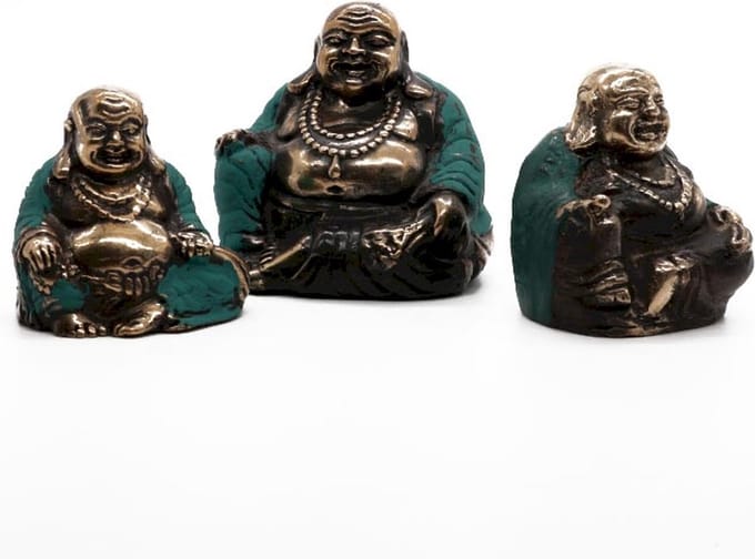 Set van 3 - Happy Buddha's (verschillende maten)