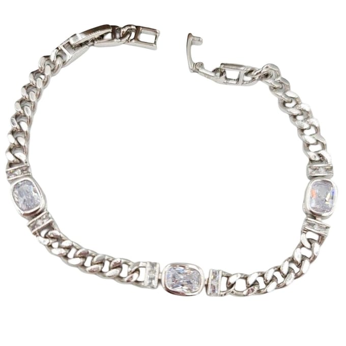 Gourmet Diamond Link Bracelet White Gold