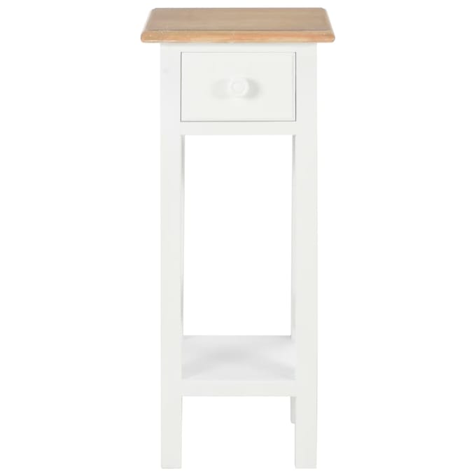 vidaXL - Bijzettafel - 27x27x65,5 - cm - hout - wit