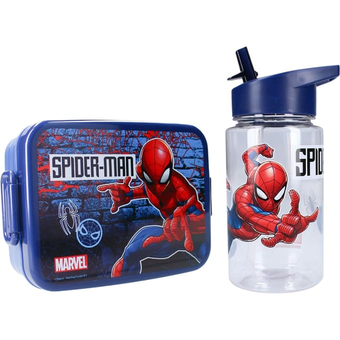 Spiderman Lunchset - Lunchbox - Drinkfles - Blauw - Lunchbox Kinderen