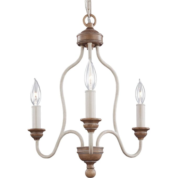 Feiss LED Kroonluchter | 3X E14 Max 40W | Dimbaar | Chalk Washed/Beachwood