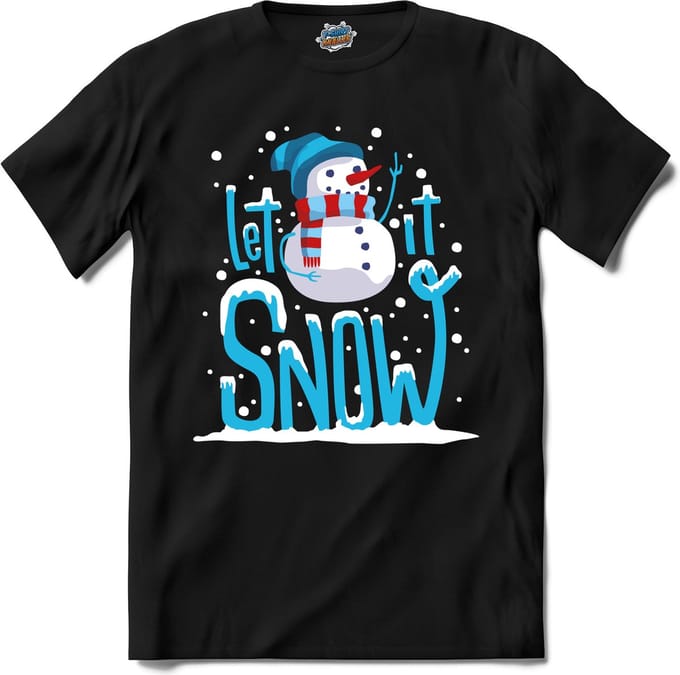 Let it snow - T-Shirt - Dames - Heren - Zwart - Maat 3XL