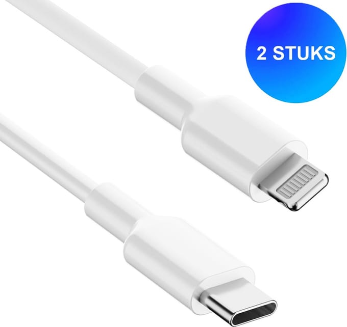 BSTNL 2x Oplaadkabel - 2 Meter - USB C naar Lightning - Quick Charge - Kabel - Lader