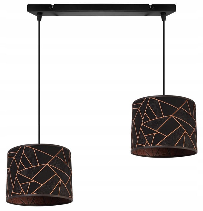 Light-Home Werona – Hanglamp – Zwart Metaal – Stoffen Kap – Hoogte Verstelbaar