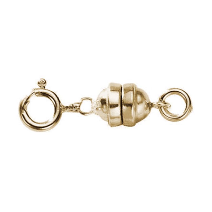 Magneetsluiting met veerring, geelgoud 585/-