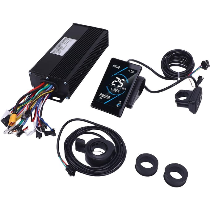Kit de Contrôleur de Vélo 40A Onde Sinusoïdale 3 Modes Contrôleur de Moteur Brushless T5S Écran Couleur LCD Panneau de Contrôle 130X Pouce black